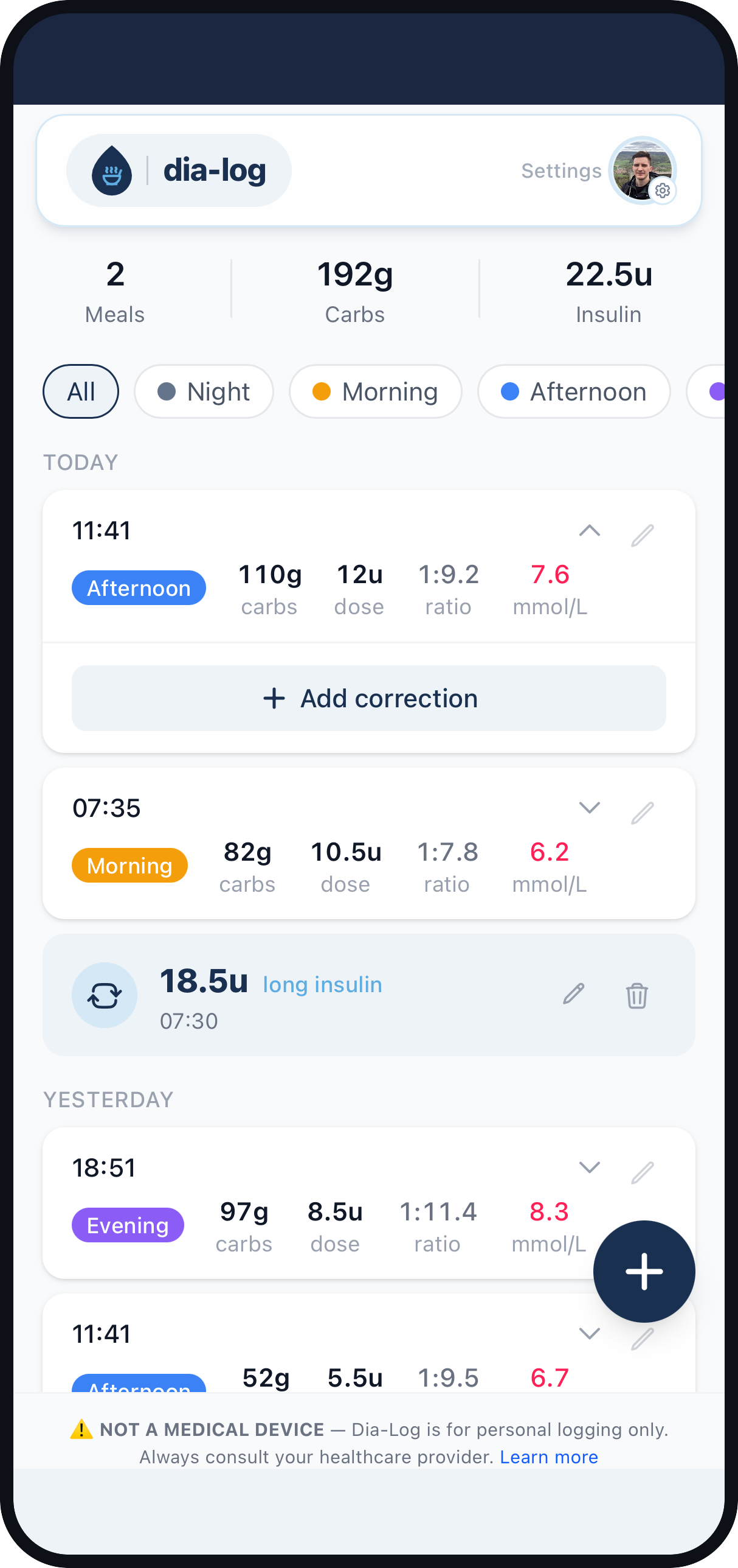 Dia-Log — diary view